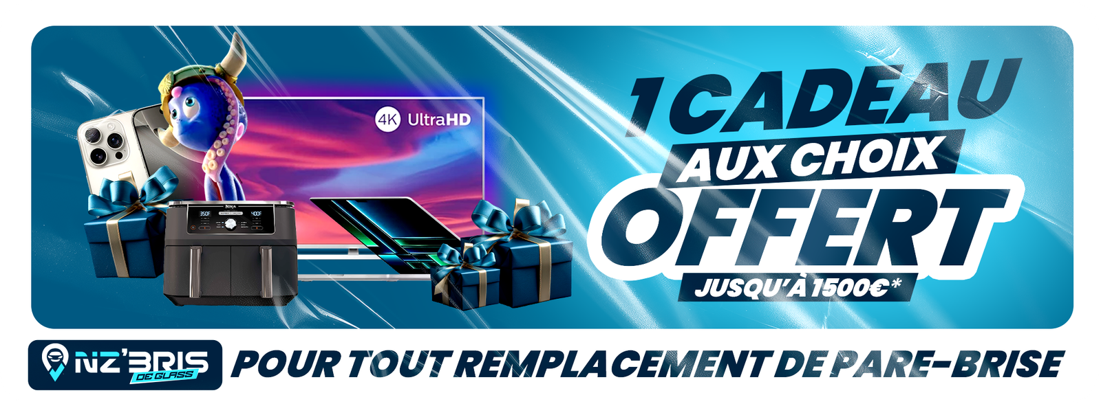 NZ'BRIS DE GLASS – Remplacement de pare-brise 100 % gratuit et récompensé !